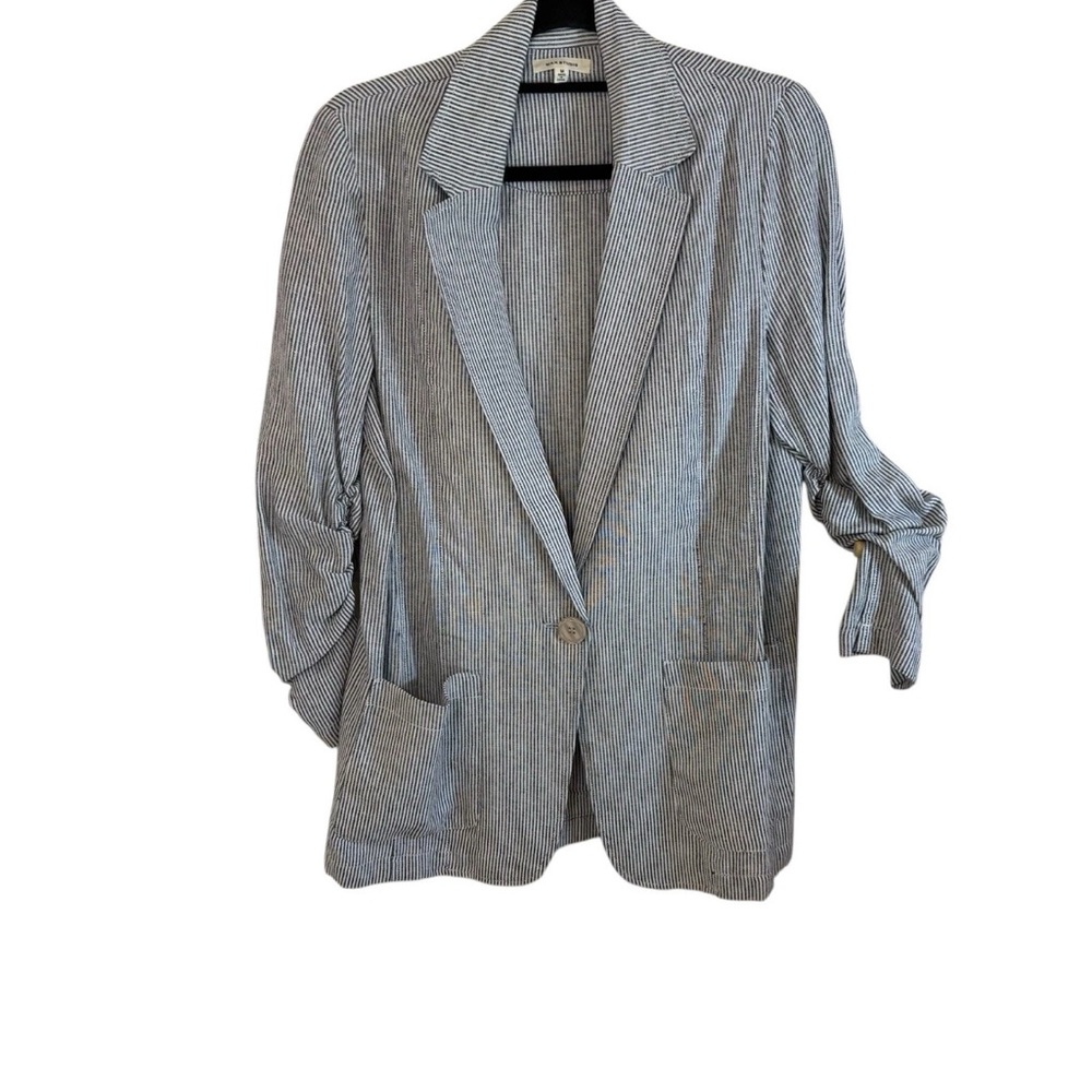 Max Studio Black and White Pinstripe Blazer